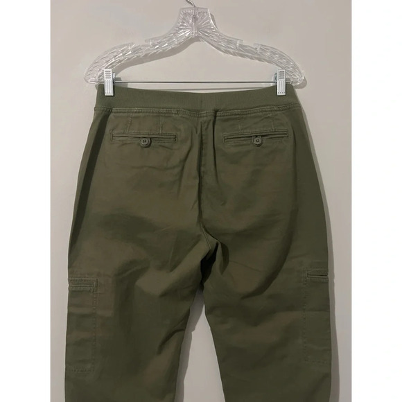 L.L. Bean Pants Women’s 10 Petite Green Cargo Cotton Stretch Canvas Classic Fit - Picture 6 of 13